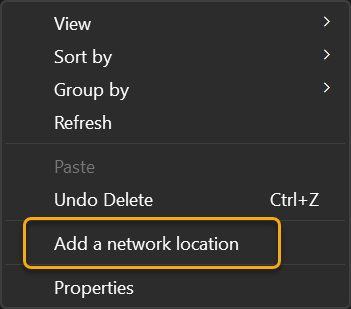 Add Network Location